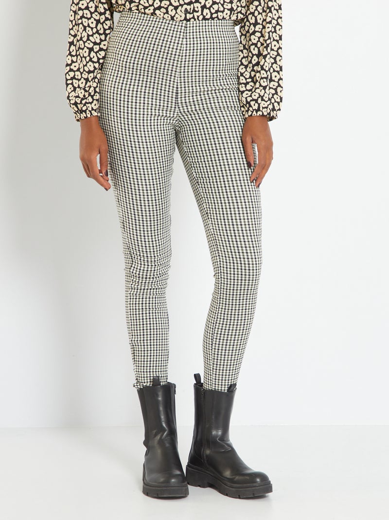 Legging 'pied-de-poule' Noir - Kiabi