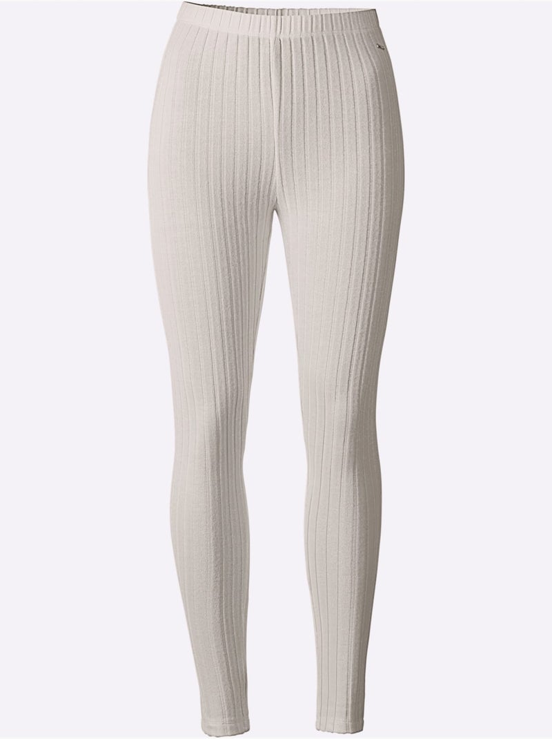 Legging Qualité Côtelée Confortable - Taille Standard - Witt Ecru - Kiabi