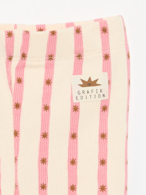 Legging rayé en maille côtelée - Kiabi