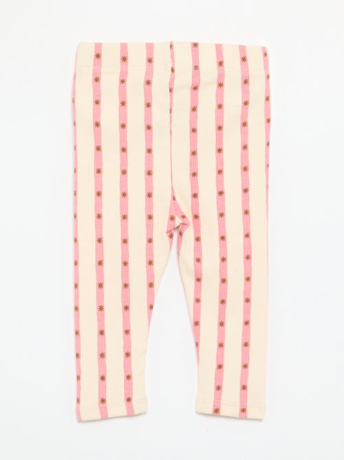 Legging rayé en maille côtelée - Kiabi