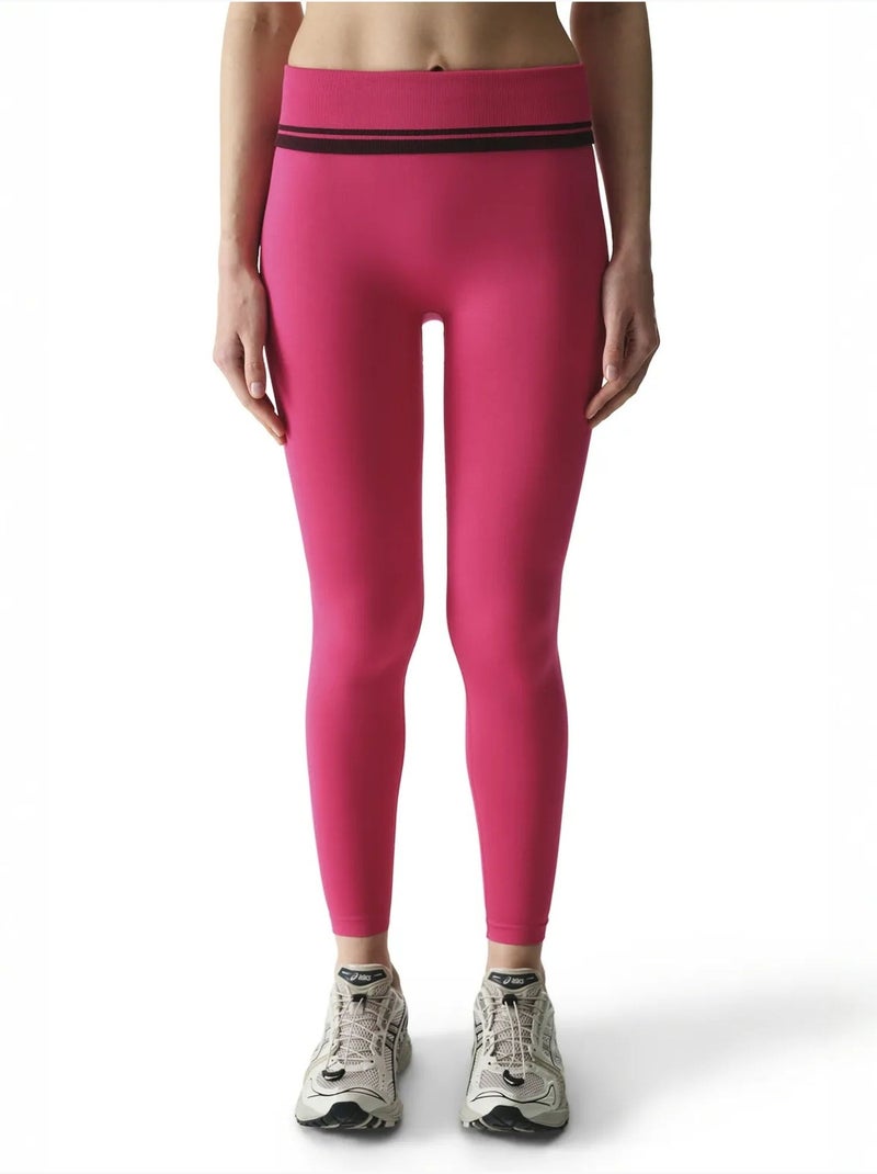 Legging sans coutures pliable penti Rose fluo/Solinotes - Kiabi