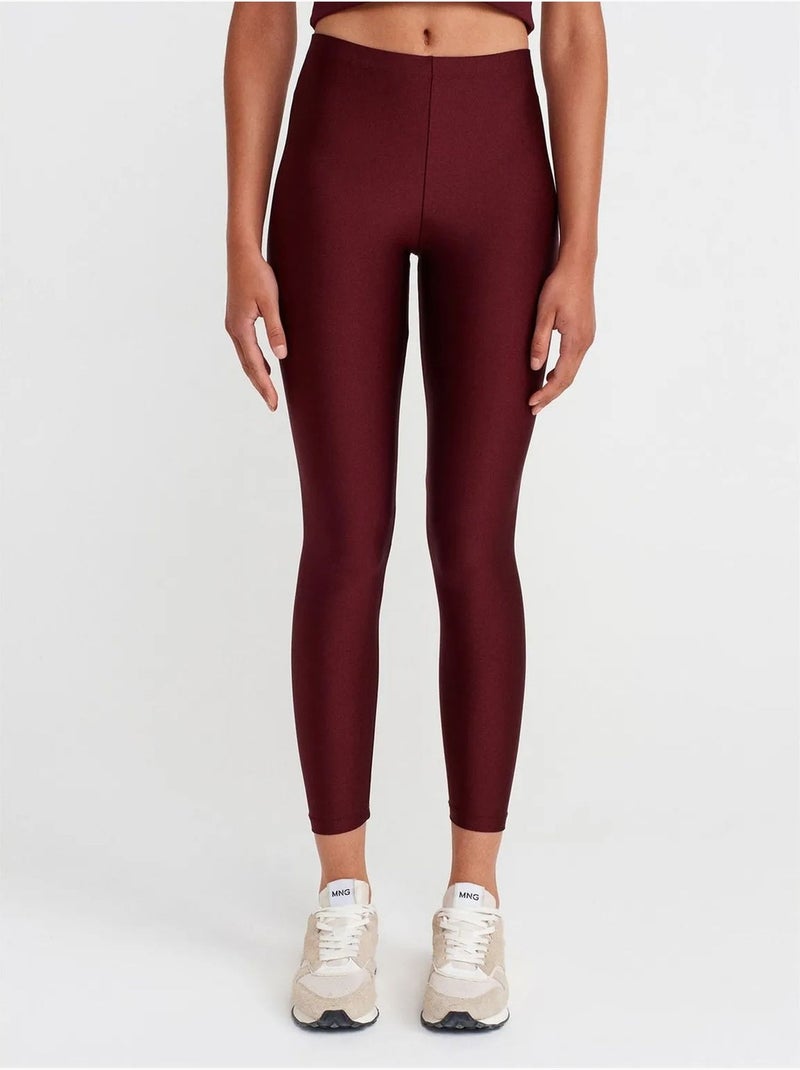 Legging slim à taille haute dilvin Rouge bordeaux - Kiabi