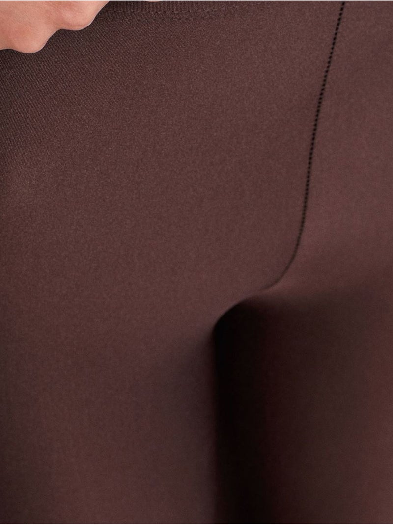 Legging Slim À Taille Haute Marron chocolat - Kiabi
