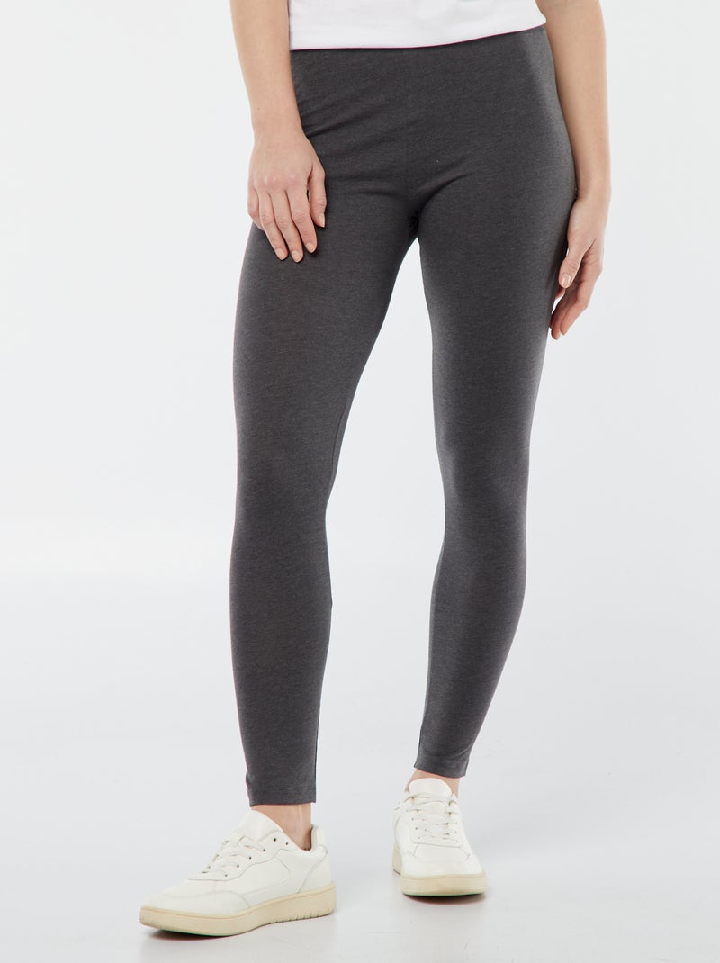 Legging sport en coton bio femme Gris foncé - Kiabi
