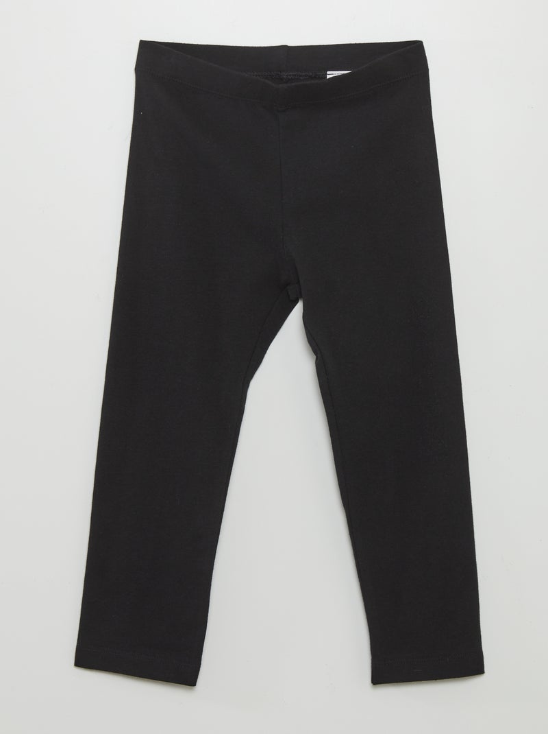 Legging stretch à coupe 3/4 sous genou noir - Kiabi