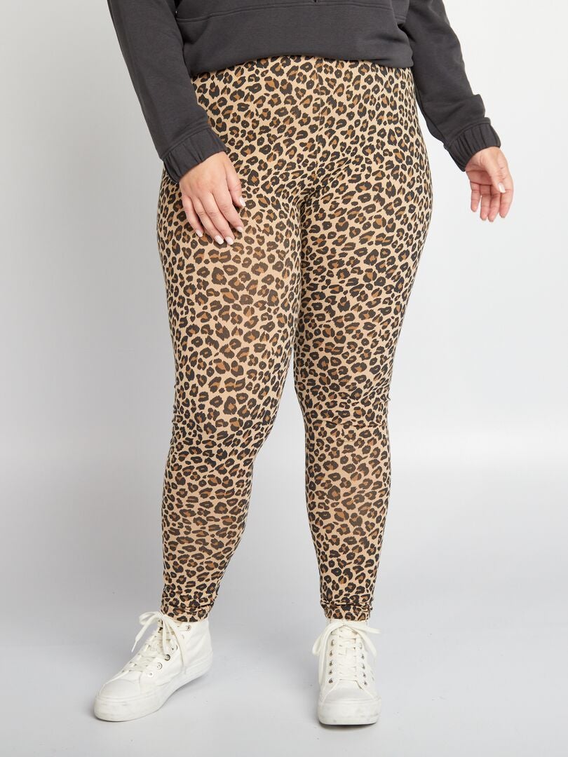 Legging stretch 'léopard' Beige - Kiabi