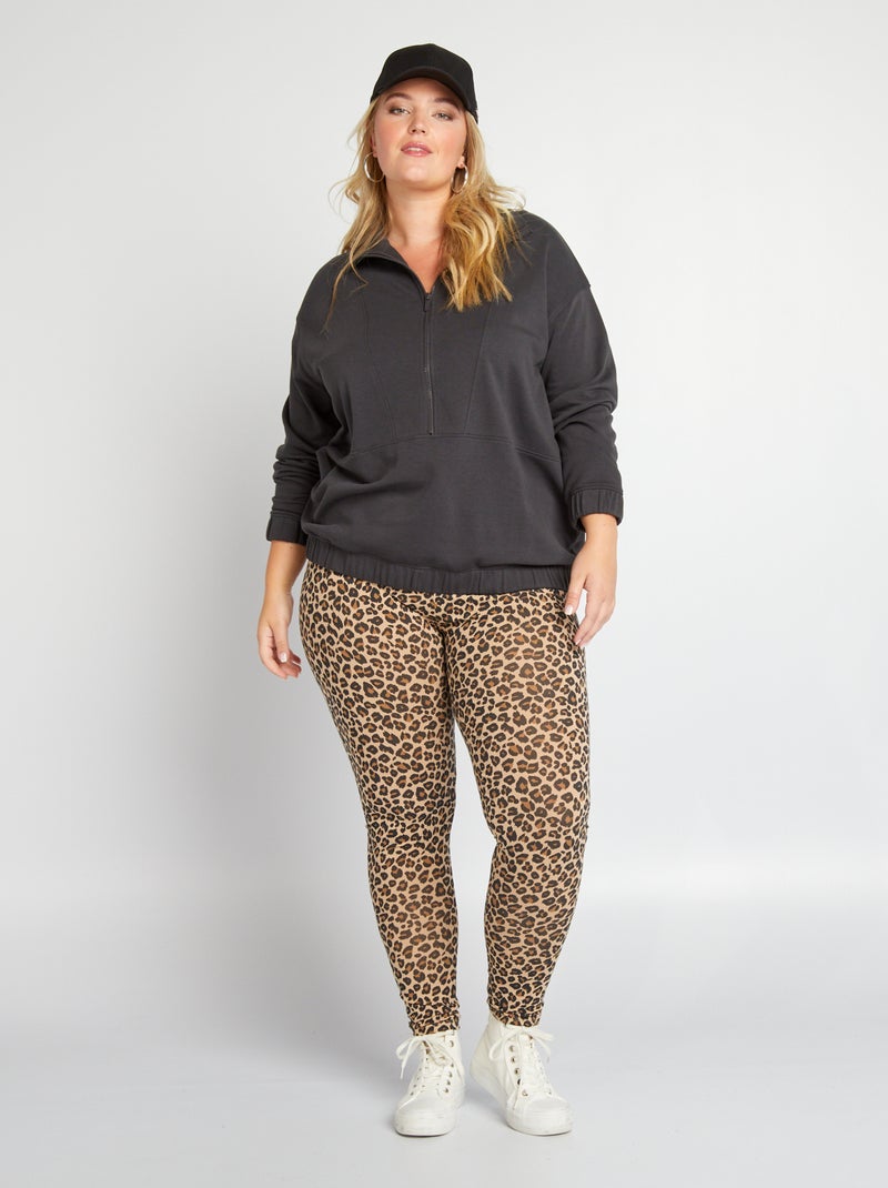 Legging stretch 'léopard' Beige - Kiabi