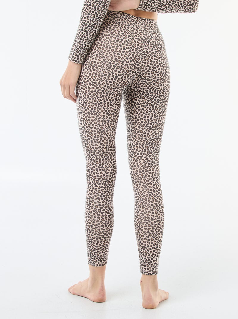 Legging stretch thermorégulateur taille élastique Beige - Kiabi