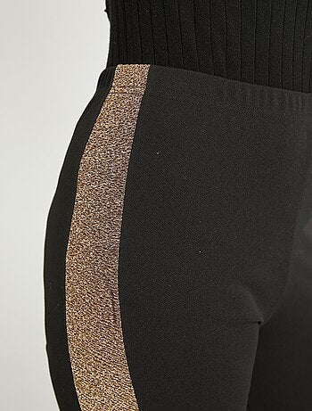 Legging taille élastiquée côtés brillants - Afibel