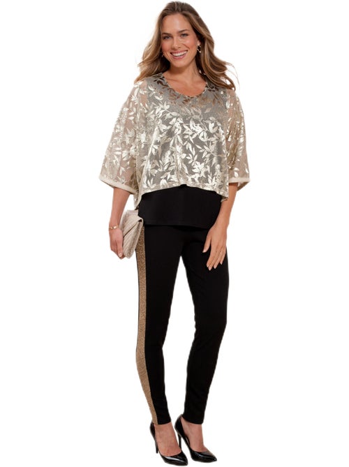 Legging taille élastiquée côtés brillants - Afibel - Kiabi Legging taille élastiquée côtés brillants - Afibel - Kiabi