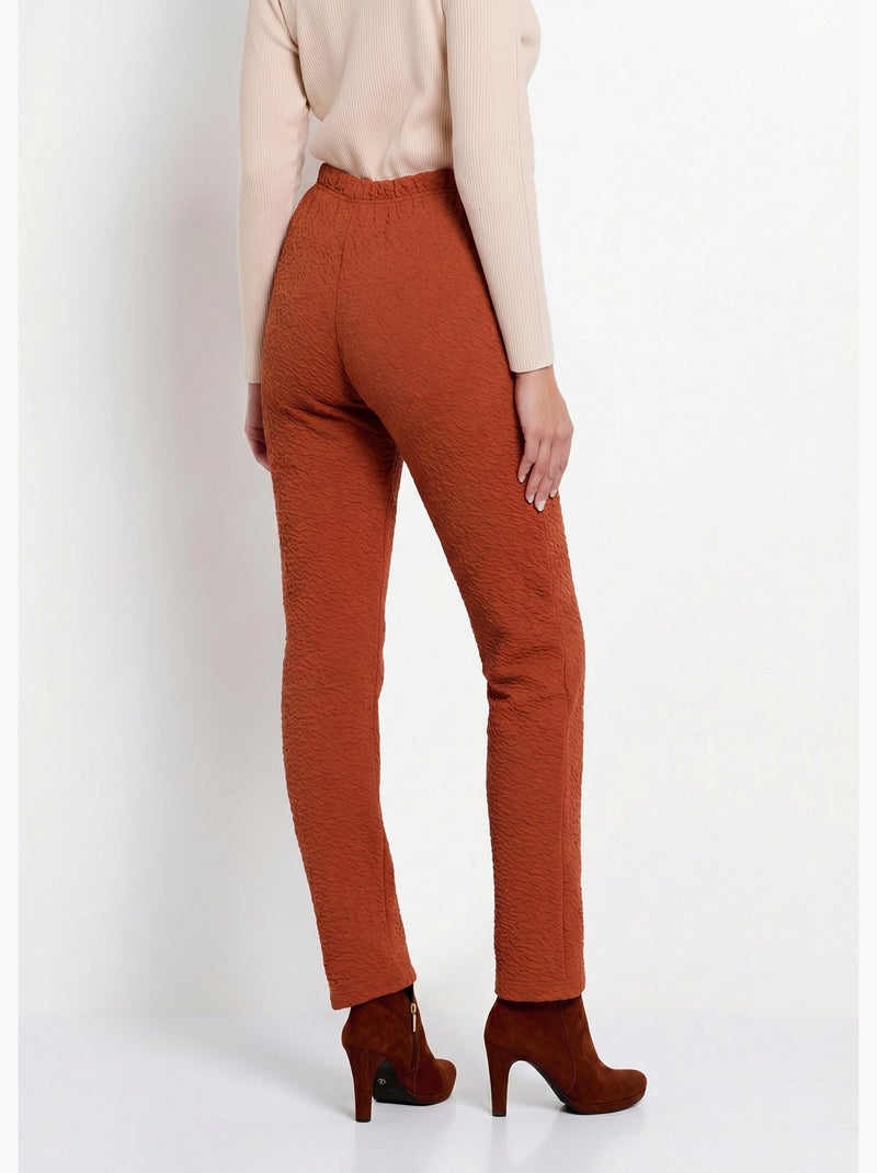 Legging taille élastiquée extensible uni ou bicolore - Afibel Brique - Kiabi