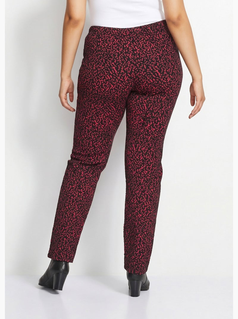 Legging taille élastiquée extensible uni ou bicolore - Afibel Framboise - Kiabi