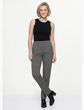 Legging taille élastiquée extensible uni ou bicolore - Afibel