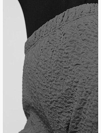 Legging taille élastiquée extensible uni ou bicolore - Afibel