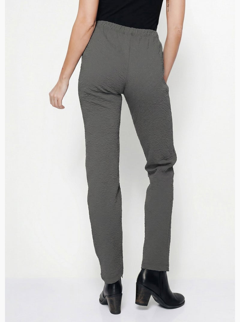Legging taille élastiquée extensible uni ou bicolore - Afibel Gris - Kiabi
