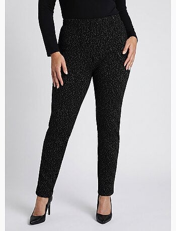 Legging taille élastiquée extensible uni ou bicolore - afibel