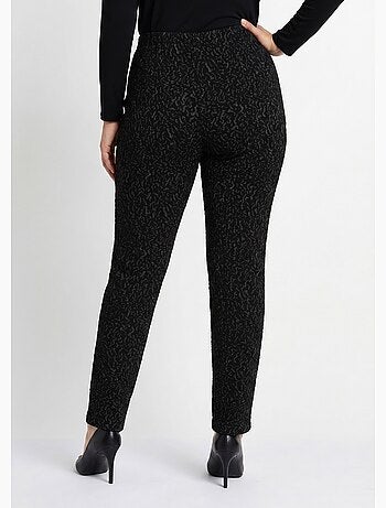 Legging taille élastiquée extensible uni ou bicolore - afibel