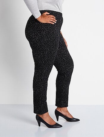 Legging taille élastiquée extensible uni ou bicolore - afibel