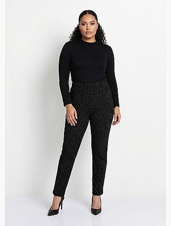 Legging taille élastiquée extensible uni ou bicolore - afibel