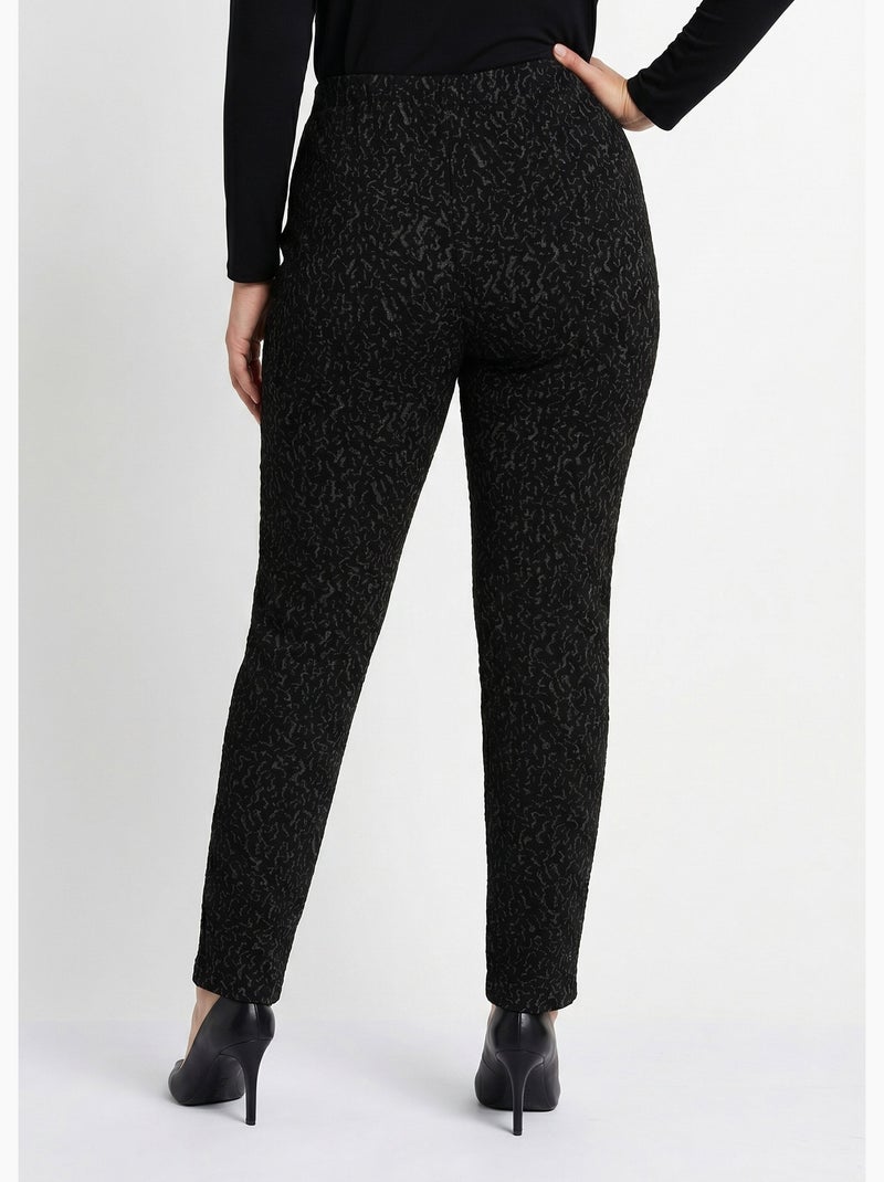 Legging taille élastiquée extensible uni ou bicolore - Afibel Gris Noir - Kiabi