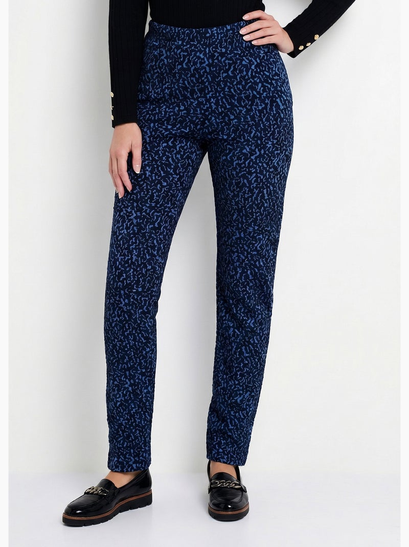 Legging taille élastiquée extensible uni ou bicolore - Afibel Indigo - Kiabi