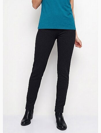 Legging taille élastiquée extensible uni ou bicolore - Afibel