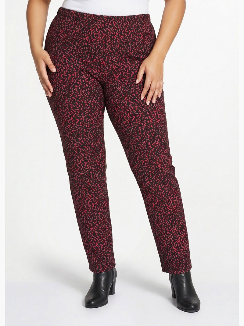Legging taille élastiquée extensible uni ou bicolore - Afibel Rouge - Kiabi