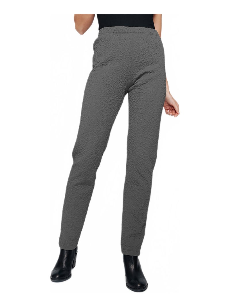 Legging taille élastiquée extensible uni ou bicolore Gris - Kiabi