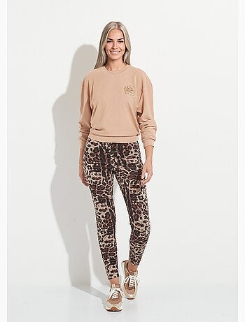 Legging taille élastiquée jacquard peau de bête - Afibel