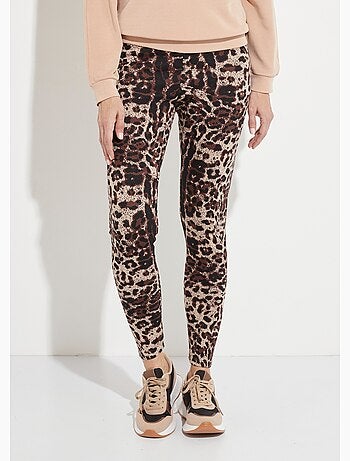 Legging taille élastiquée jacquard peau de bête