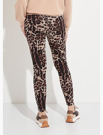 Legging taille élastiquée jacquard peau de bête