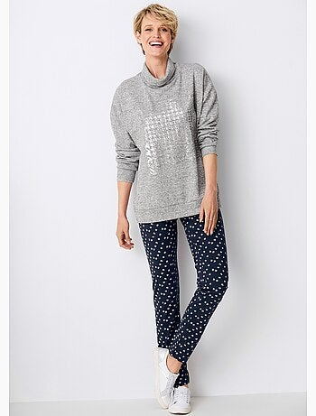 Legging taille élastiquée jersey coton - Afibel