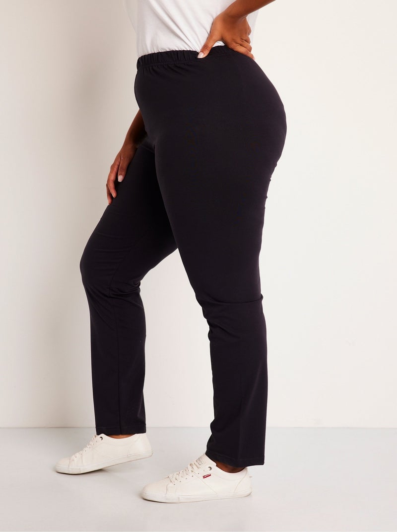 Legging taille élastiquée jersey coton - Afibel Noir - Kiabi