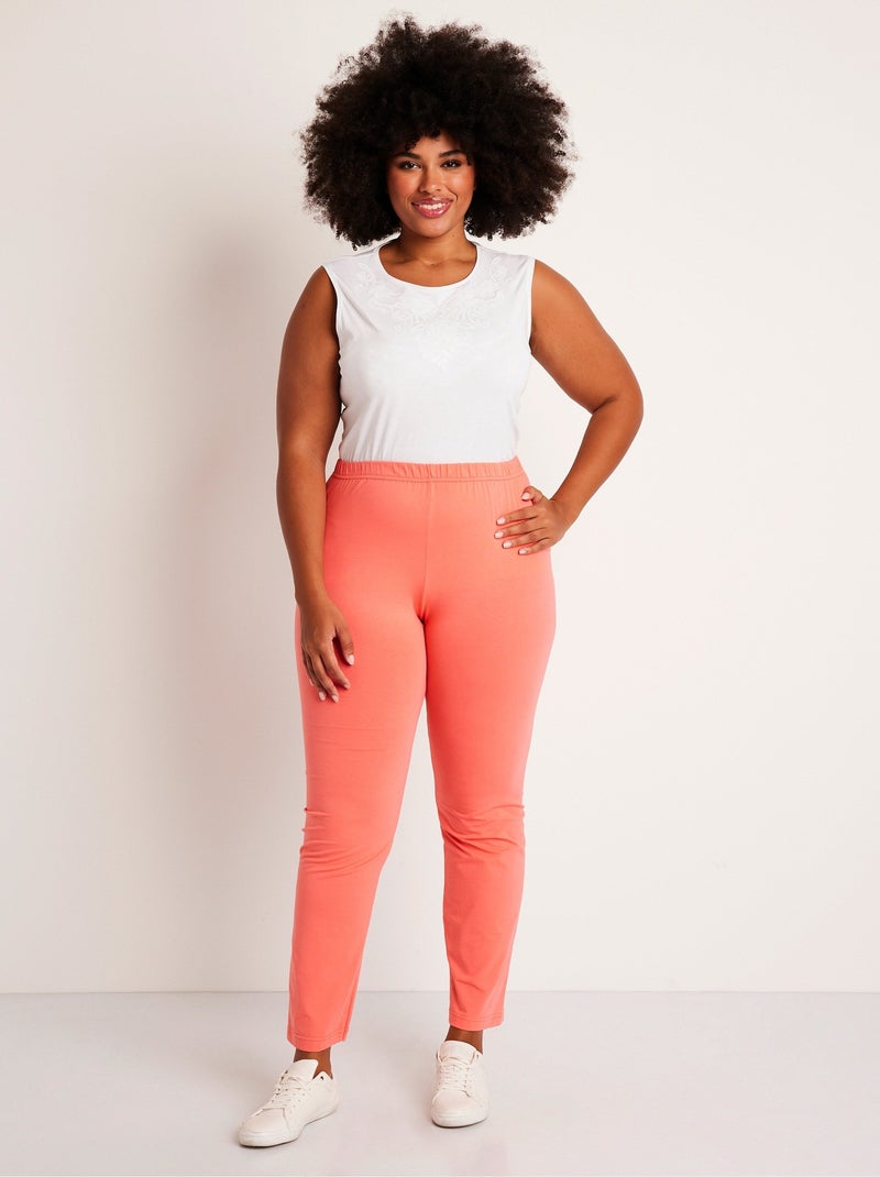 Legging taille élastiquée jersey coton - Afibel Rose - Kiabi
