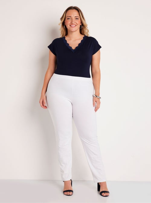 Legging taille élastiquée jersey coton - Kiabi