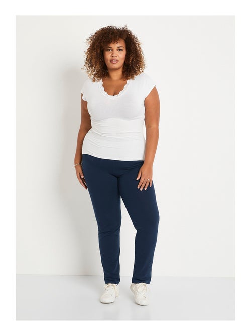 Legging taille élastiquée jersey coton - Kiabi