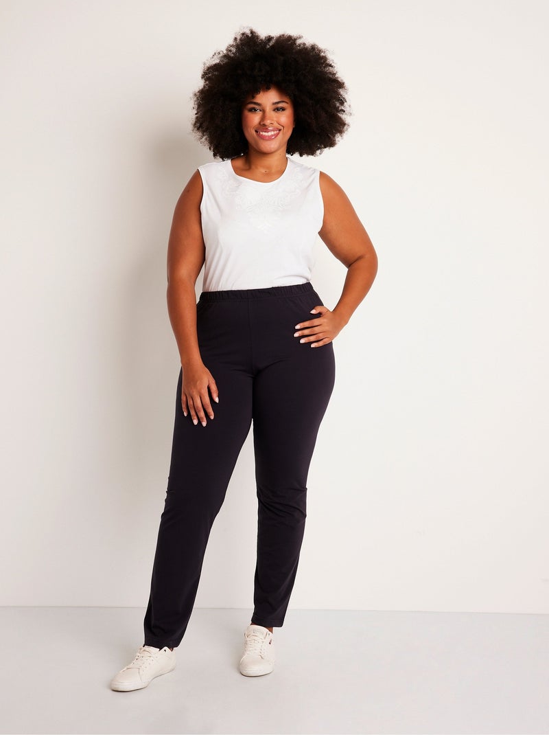 Legging taille élastiquée jersey coton Noir - Kiabi