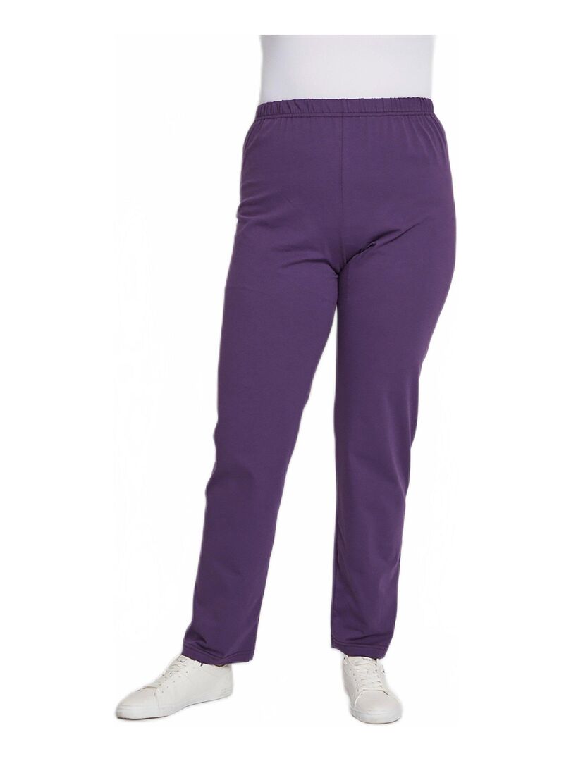 Legging taille élastiquée jersey coton Violet - Kiabi