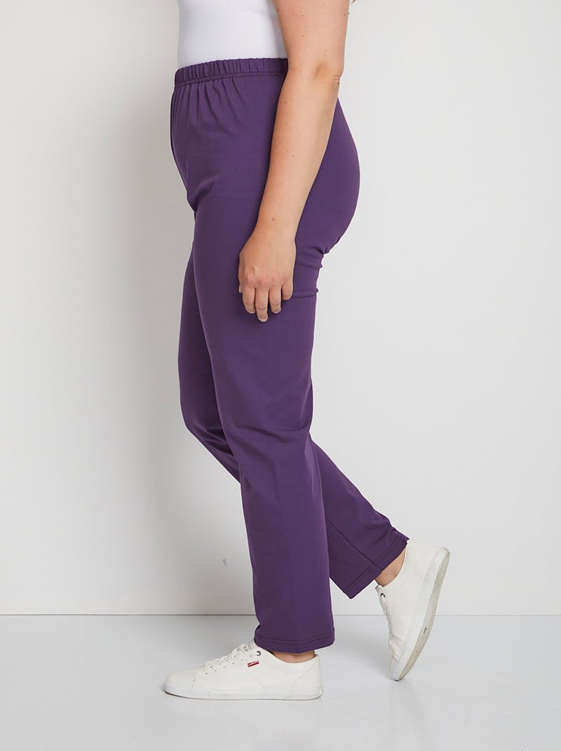Legging taille élastiquée jersey coton Violet prune - Kiabi