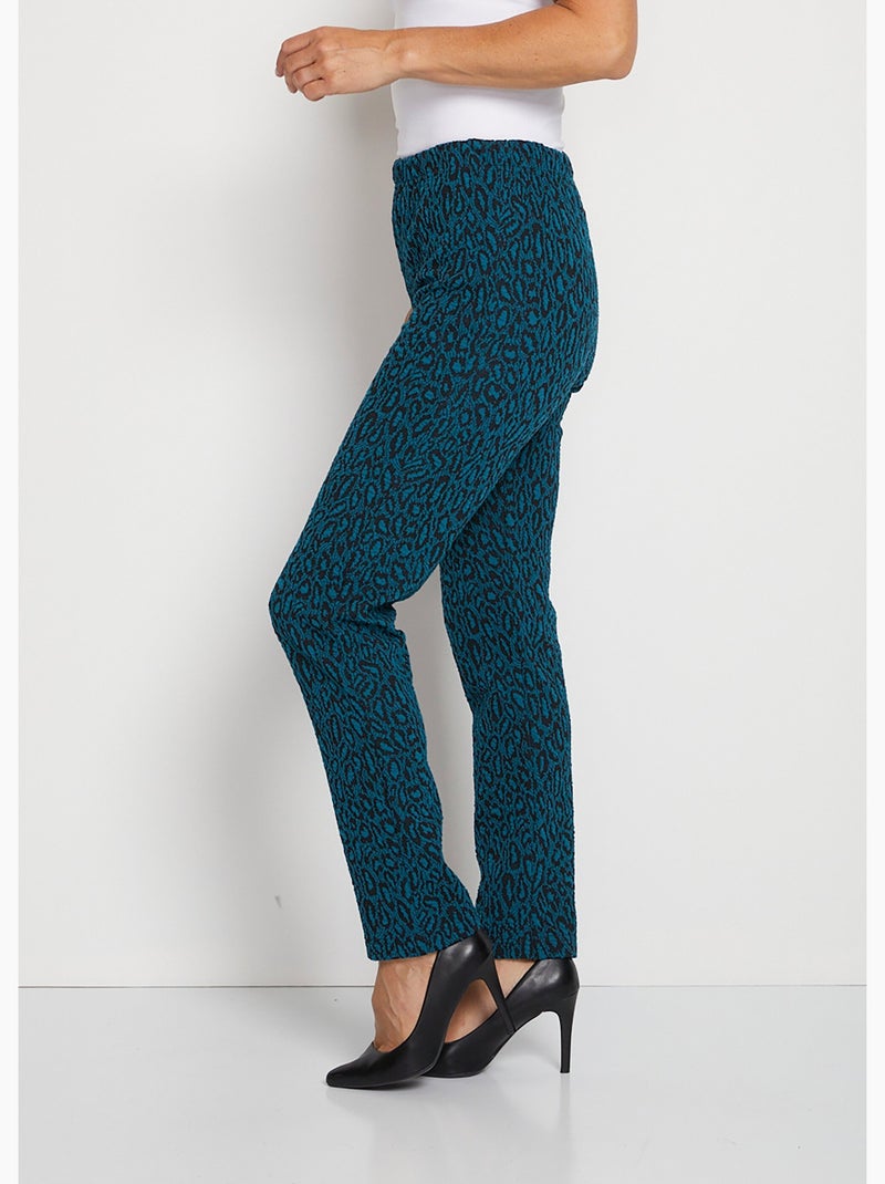 Legging taille élastiquée jersey extensible - Afibel Bleu Noir - Kiabi