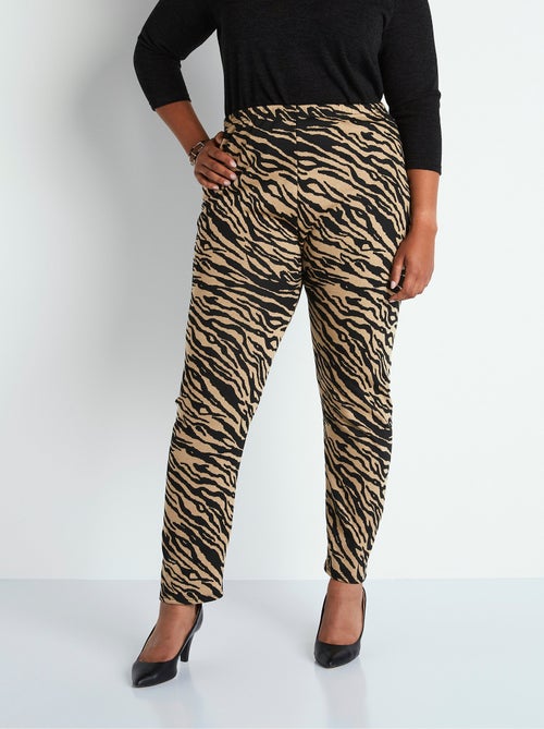 Legging taille élastiquée maille jacquard - Kiabi