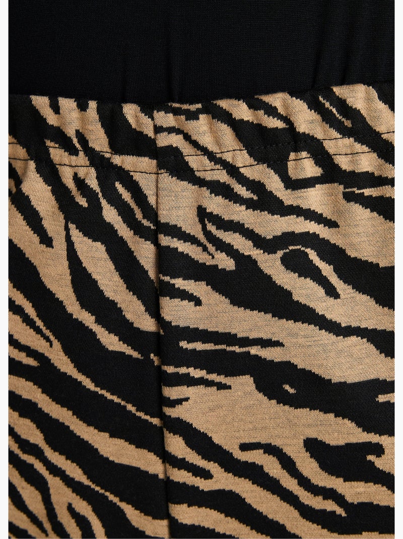 Legging taille élastiquée maille jacquard Beige - Kiabi