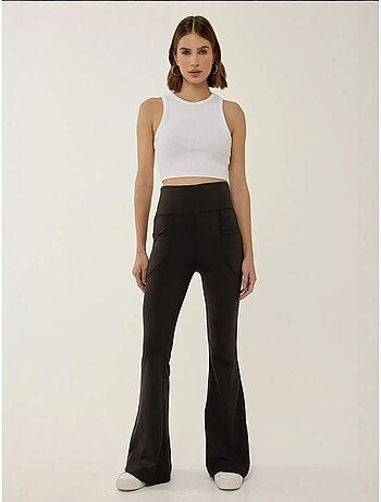 Legging taille haute à jambes larges avec poches