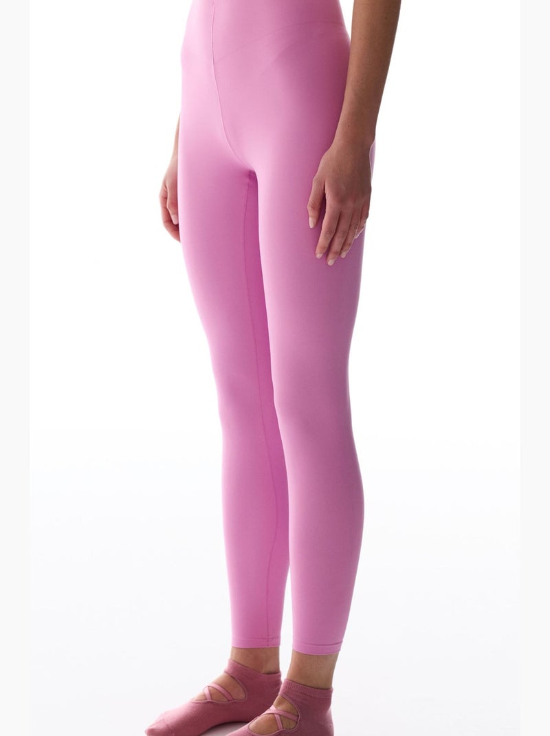 Legging taille haute, coupe en v, maintien moyen penti Rose fluo/Solinotes - Kiabi