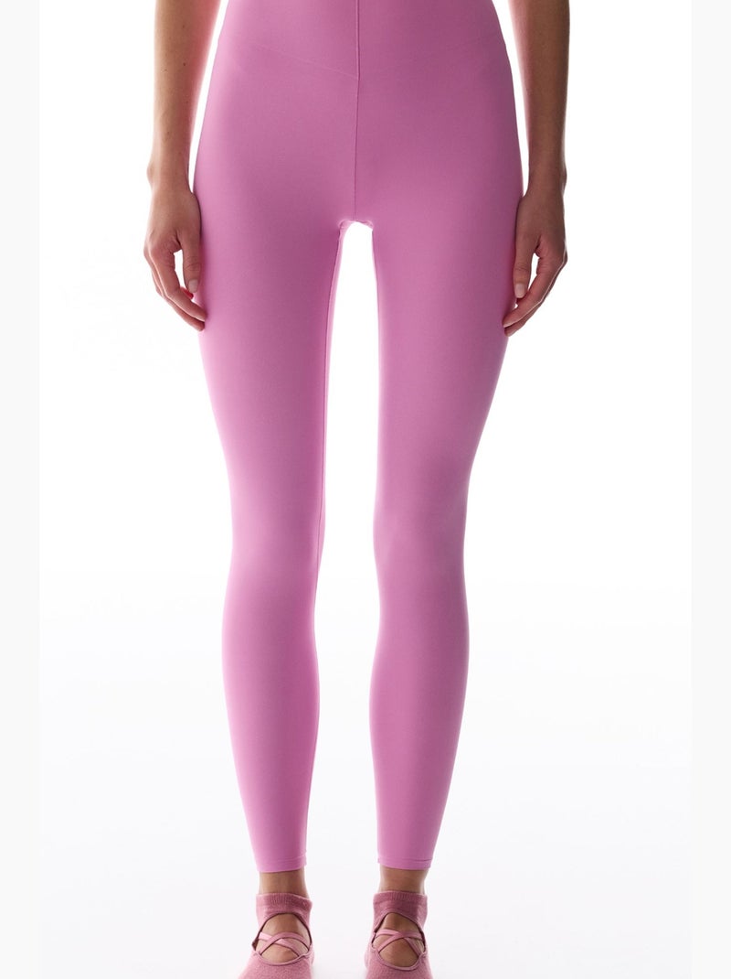 Legging taille haute, coupe en v, maintien moyen penti Rose fluo/Solinotes - Kiabi
