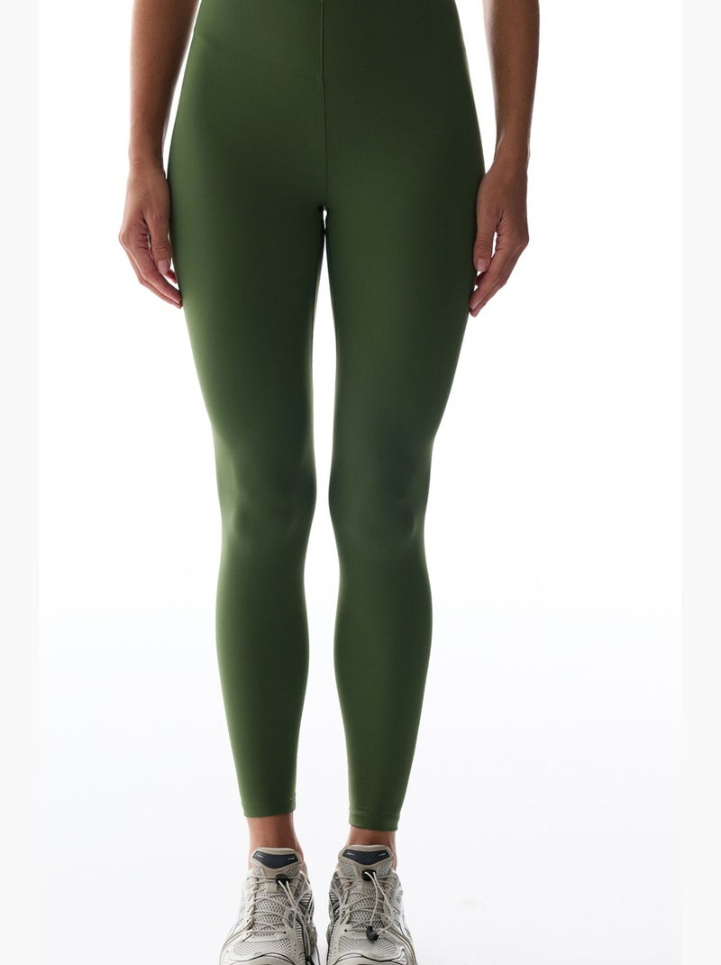 Legging taille haute, coupe en v, maintien moyen penti Vert kaki - Kiabi