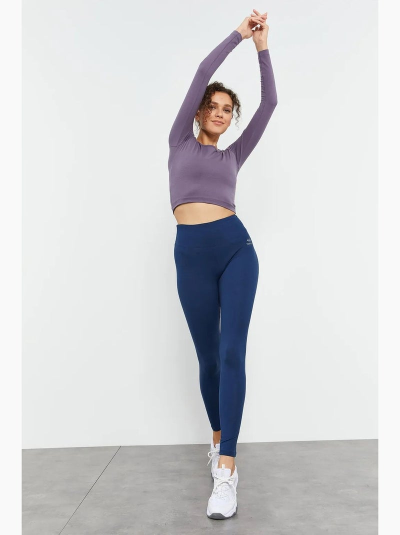 Legging taille haute en coton et élasthanne tommy Bleu marine - Kiabi