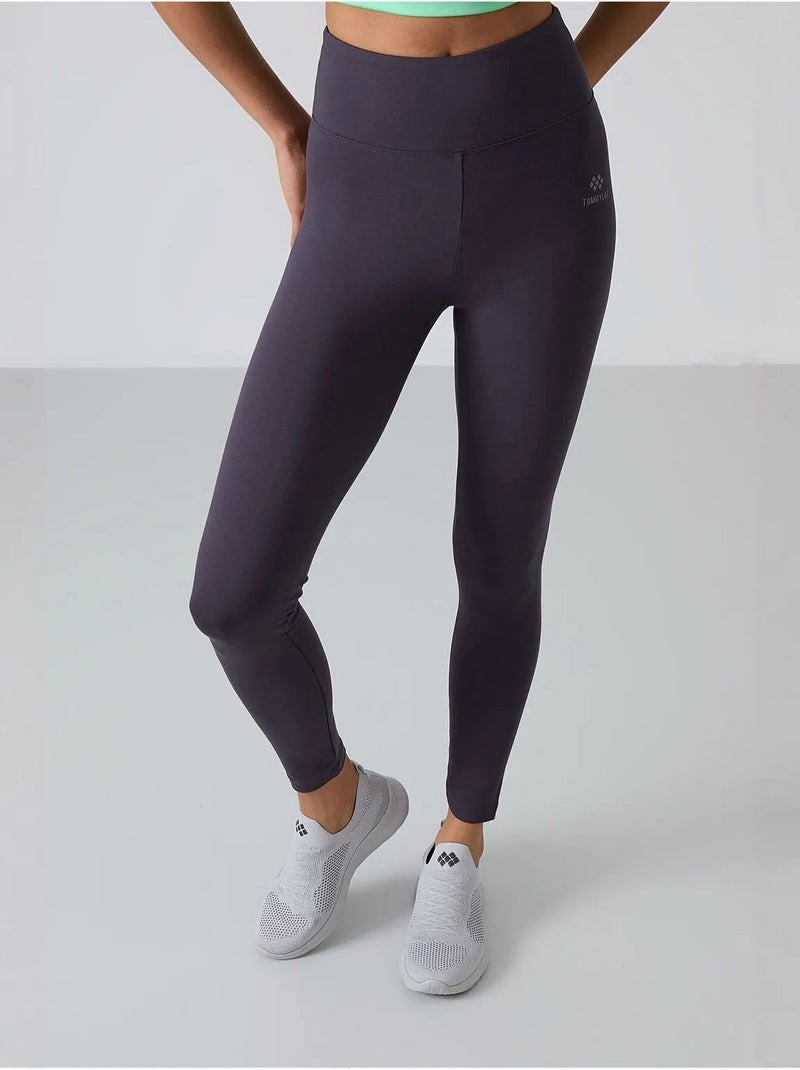 Legging taille haute en coton et élasthanne tommy Gris foncé - Kiabi