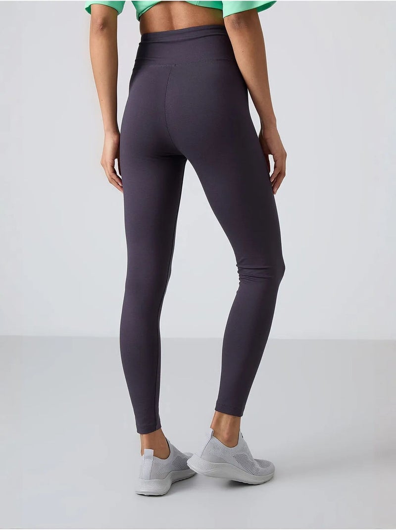 Legging taille haute en coton et élasthanne tommy Gris foncé - Kiabi