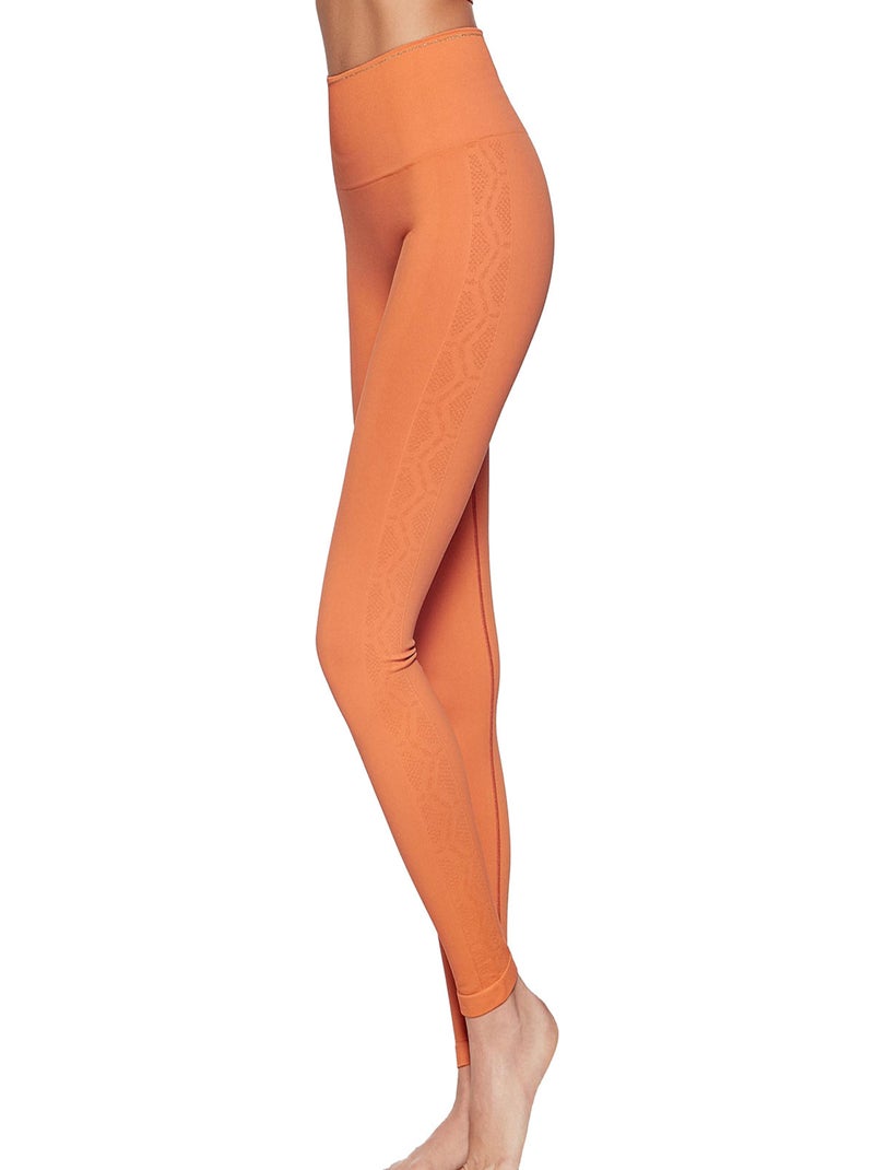 Legging taille haute gainant seconde peau Active Orange - Kiabi